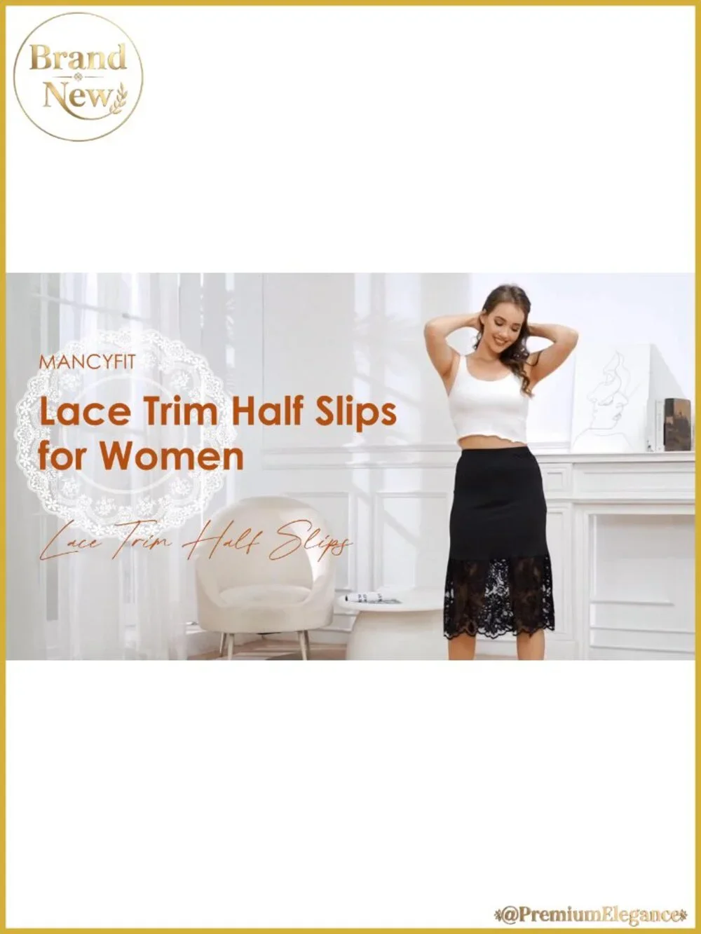 Half Slips for Women Anti-Static Lace Trim Underskirt Soft Stretchy